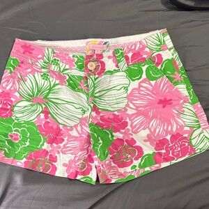 Lilly Pulitzer Pink and Green Floral Women's Shorts